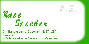 mate stieber business card